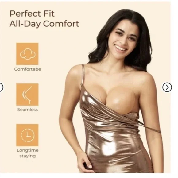 falorda open chic set silicone strapless adhesive bra Size D - Picture 3 of 8